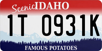 ID license plate 1T0931K