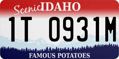 ID license plate 1T0931M