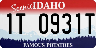 ID license plate 1T0931T