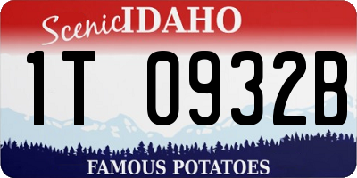 ID license plate 1T0932B