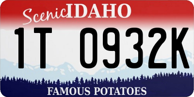 ID license plate 1T0932K