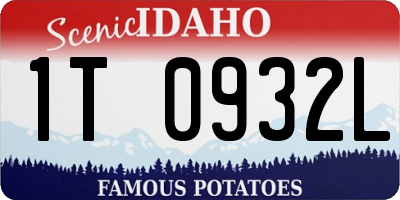 ID license plate 1T0932L