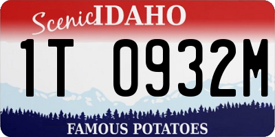 ID license plate 1T0932M