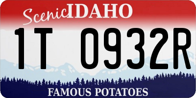 ID license plate 1T0932R