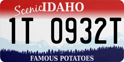 ID license plate 1T0932T