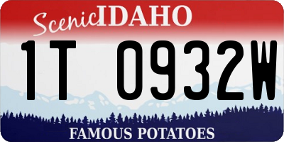 ID license plate 1T0932W
