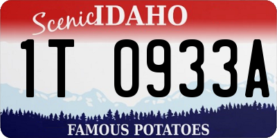 ID license plate 1T0933A