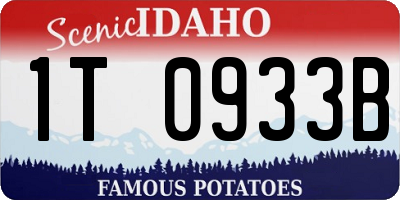 ID license plate 1T0933B