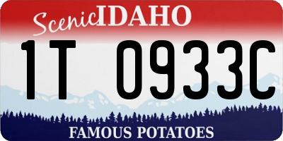 ID license plate 1T0933C