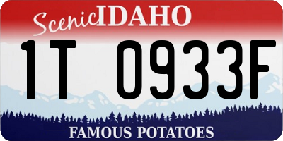 ID license plate 1T0933F