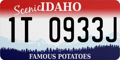 ID license plate 1T0933J