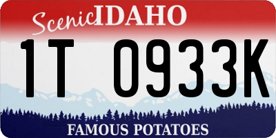 ID license plate 1T0933K