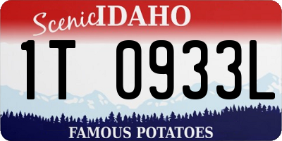 ID license plate 1T0933L