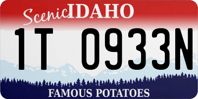 ID license plate 1T0933N