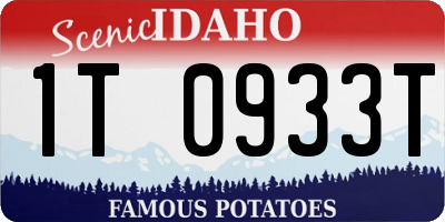 ID license plate 1T0933T