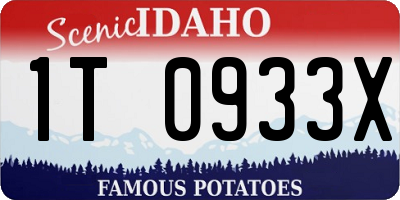 ID license plate 1T0933X