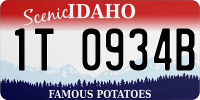 ID license plate 1T0934B