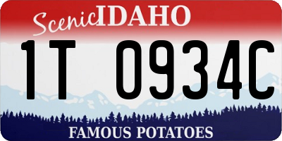 ID license plate 1T0934C