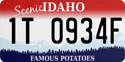 ID license plate 1T0934F