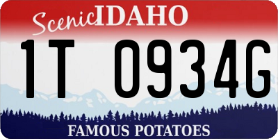 ID license plate 1T0934G