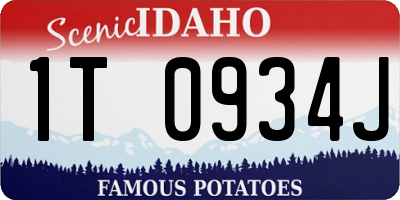 ID license plate 1T0934J
