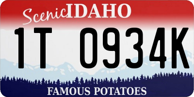 ID license plate 1T0934K