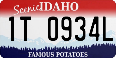 ID license plate 1T0934L