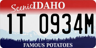 ID license plate 1T0934M