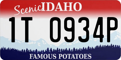 ID license plate 1T0934P