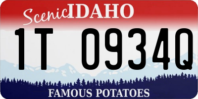 ID license plate 1T0934Q