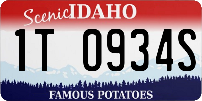 ID license plate 1T0934S