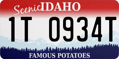ID license plate 1T0934T