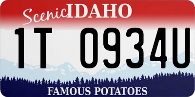 ID license plate 1T0934U