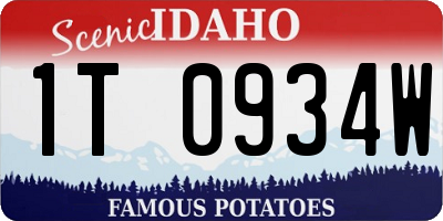 ID license plate 1T0934W
