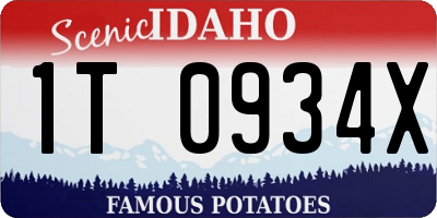 ID license plate 1T0934X