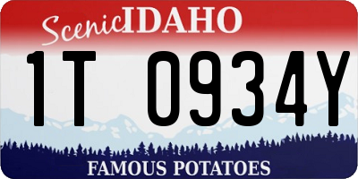ID license plate 1T0934Y