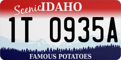ID license plate 1T0935A