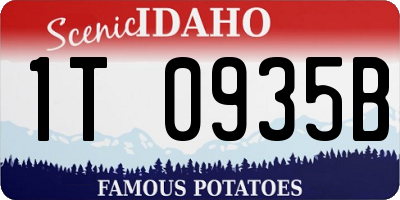 ID license plate 1T0935B