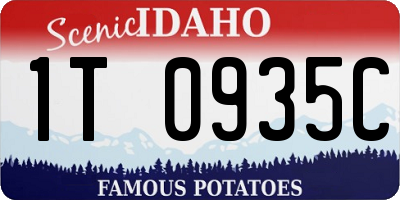 ID license plate 1T0935C