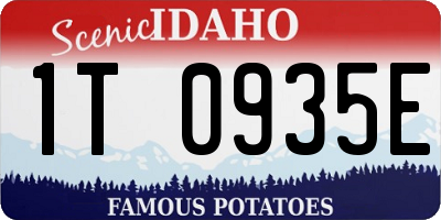 ID license plate 1T0935E
