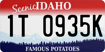 ID license plate 1T0935K