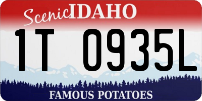 ID license plate 1T0935L