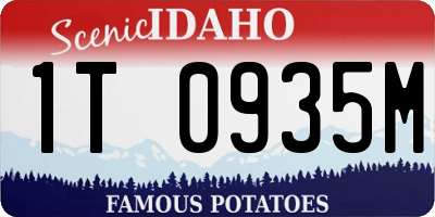 ID license plate 1T0935M