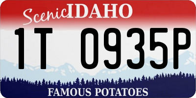 ID license plate 1T0935P