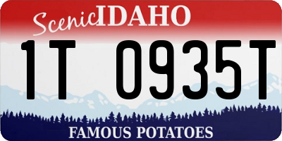 ID license plate 1T0935T