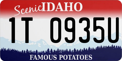 ID license plate 1T0935U