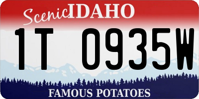 ID license plate 1T0935W