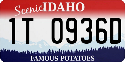 ID license plate 1T0936D