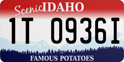 ID license plate 1T0936I