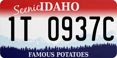 ID license plate 1T0937C